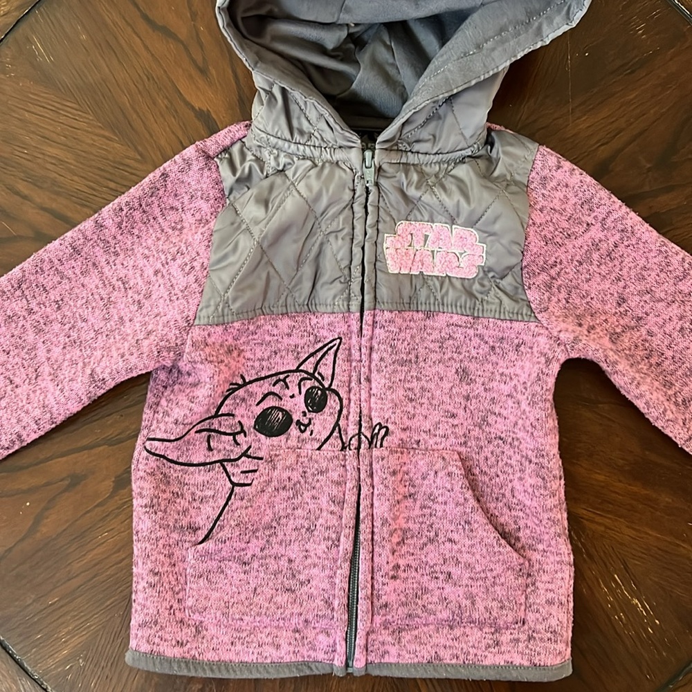 Disney Star Wars Grogu Child Hooded Knit Sweater Jacket
